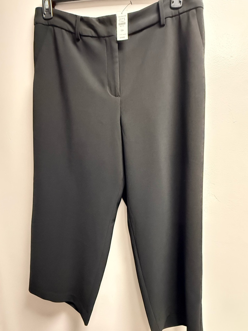 NWT Talbots Black Classic Style Cropped Dress Pants Women’s 12P